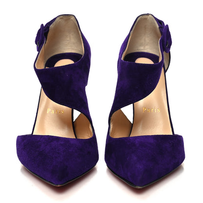 Christian Louboutin Veau Velours Sharpeta 120 Asymmetric Pumps 38.5 Etincelle 2 of 7