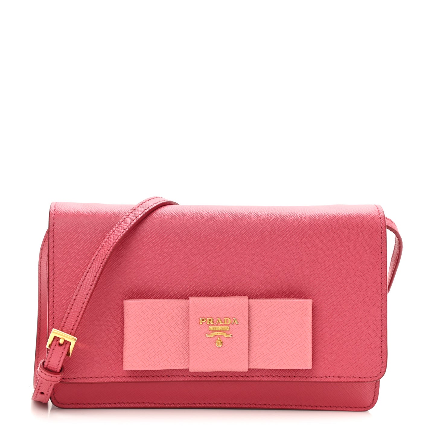 Saffiano Lux Bow Crossbody Bag Peonia Geranio