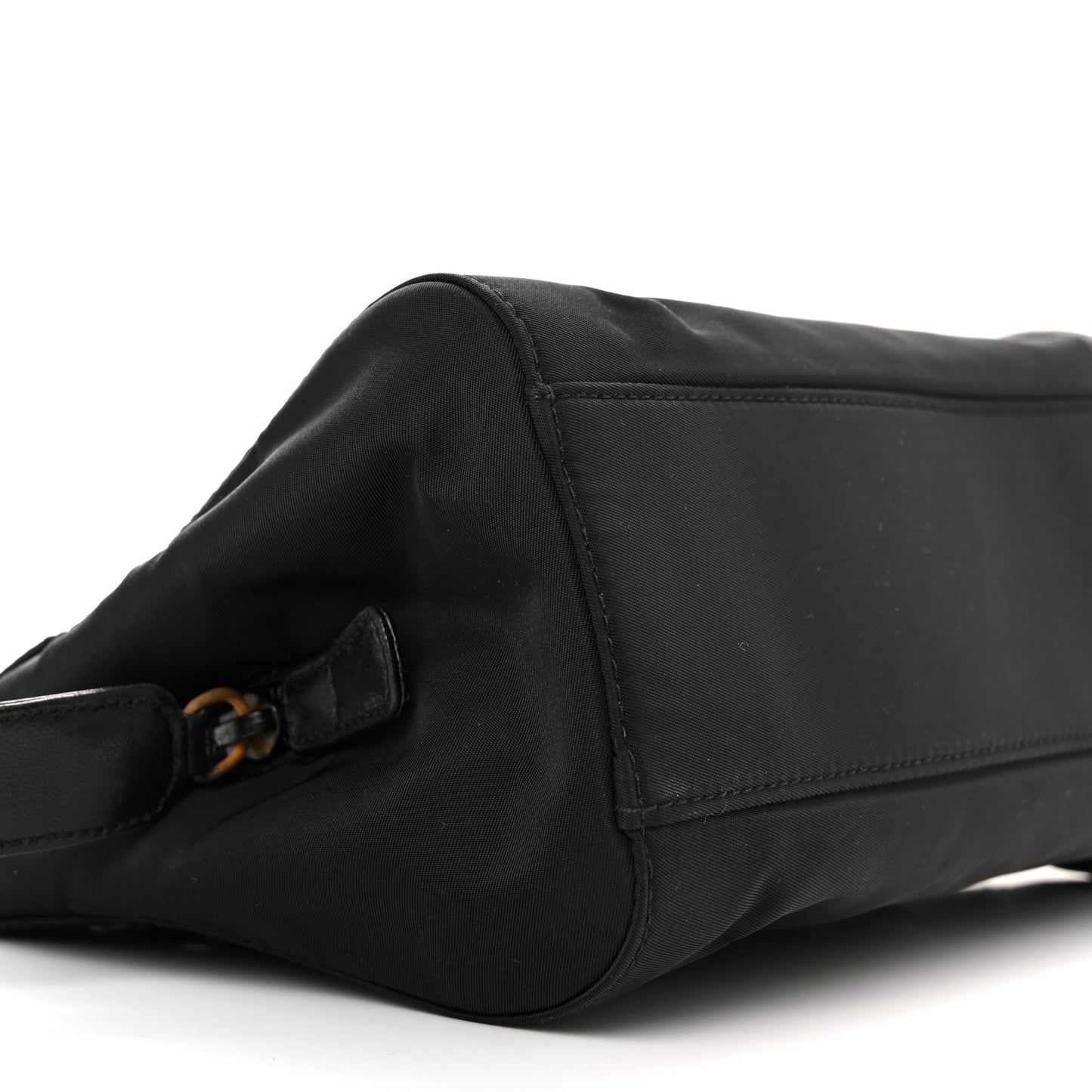 Tessuto Nylon Acciaio Chain Shoulder Bag Black