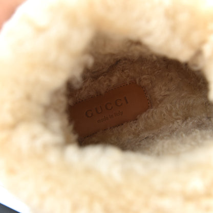 Gucci Covered Wool GG Monogram Womens Fria Horsebit Ankle Boots 38 Beige Ebony Butterscotch 8 of 9