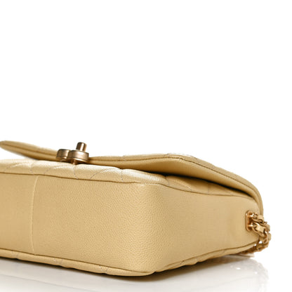 Chanel Shiny Caviar Quilted Small Chain Melody Flap Yellow 10 of 11