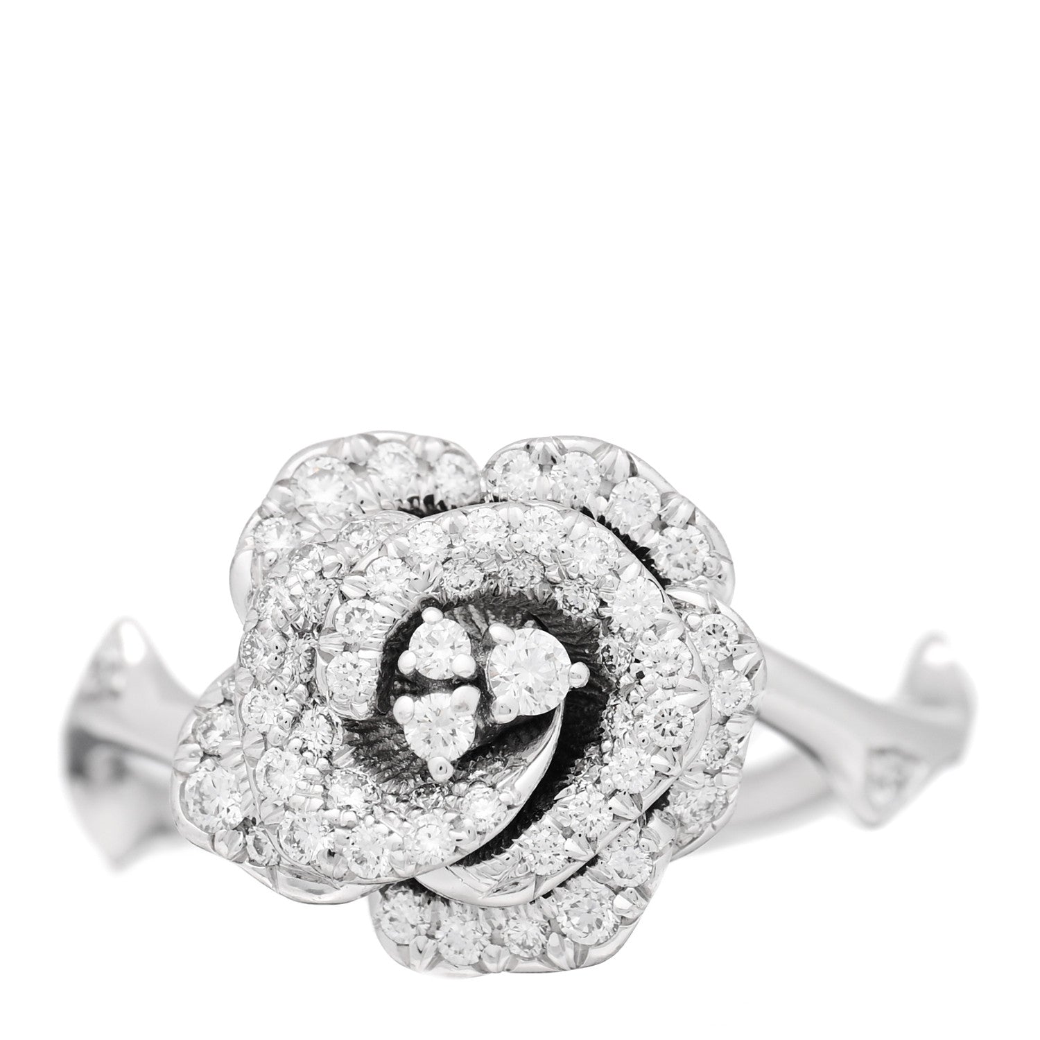 Christian Dior リング Christian Dior 18K White Gold Diamond Small Rose Dior Bagatelle