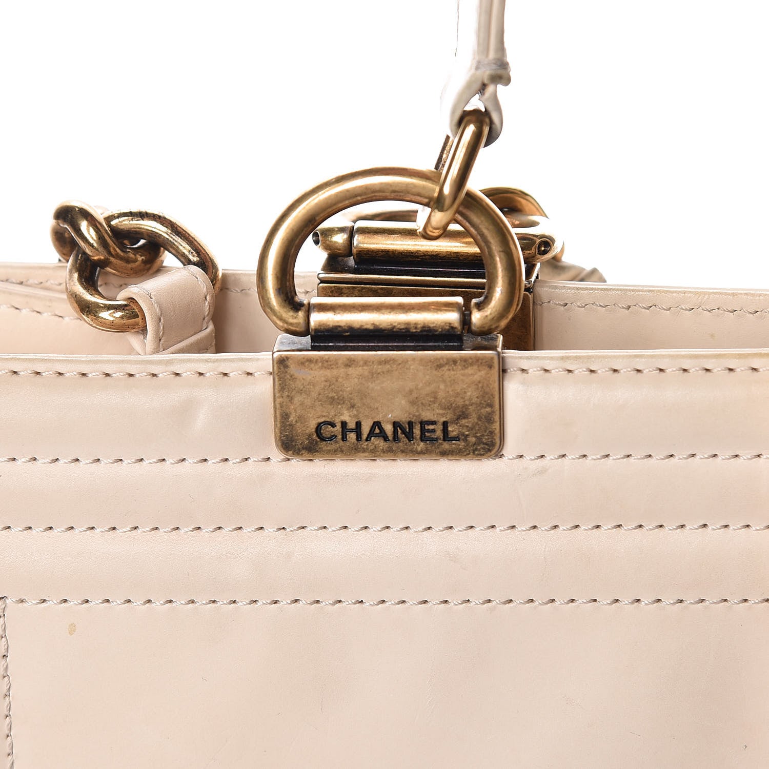 Chanel Glazed Calfskin Boy Tote White 22 of 23