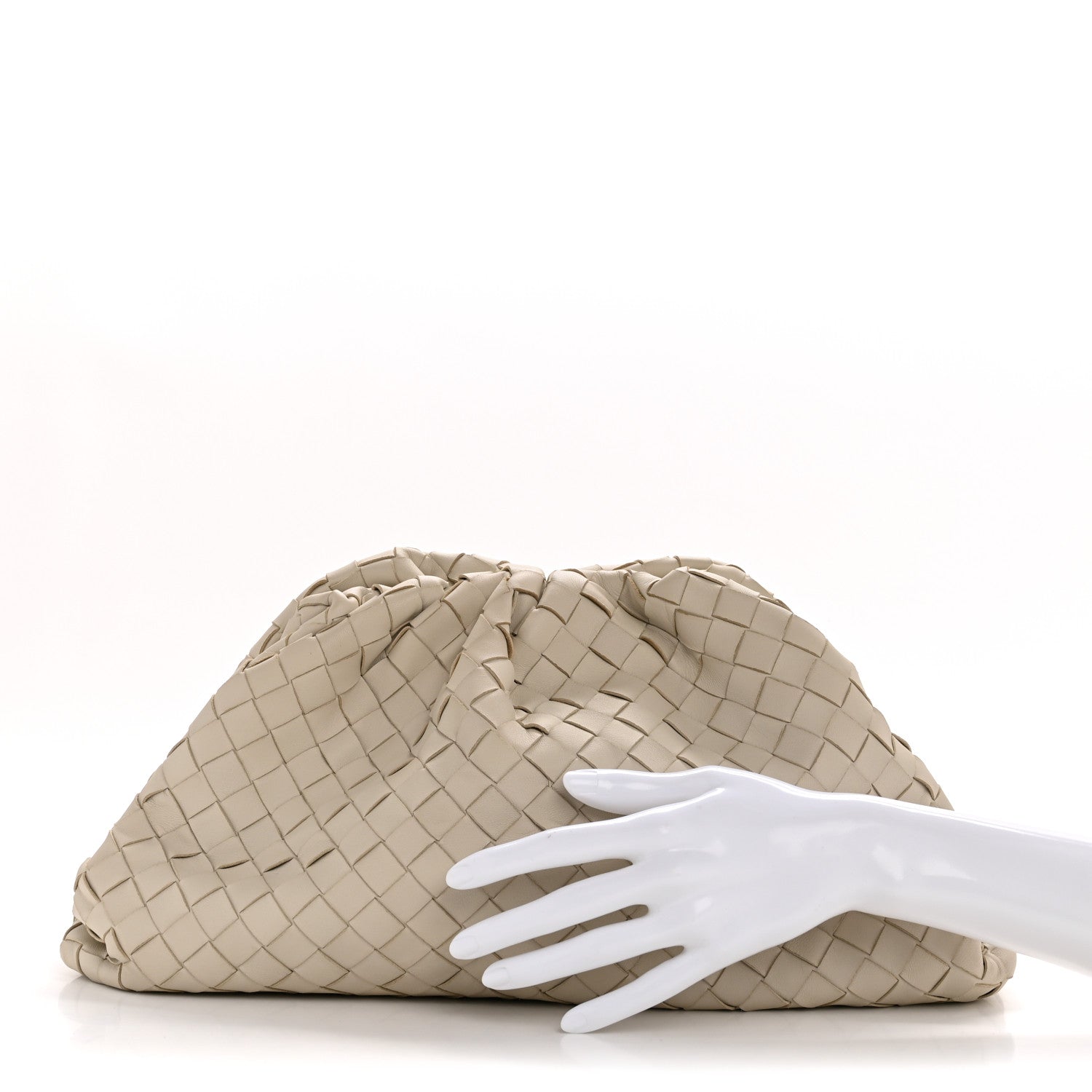 Bottega Veneta Nappa Maxi Intrecciato The Pouch Oversized Clutch Plaster 2 of 12