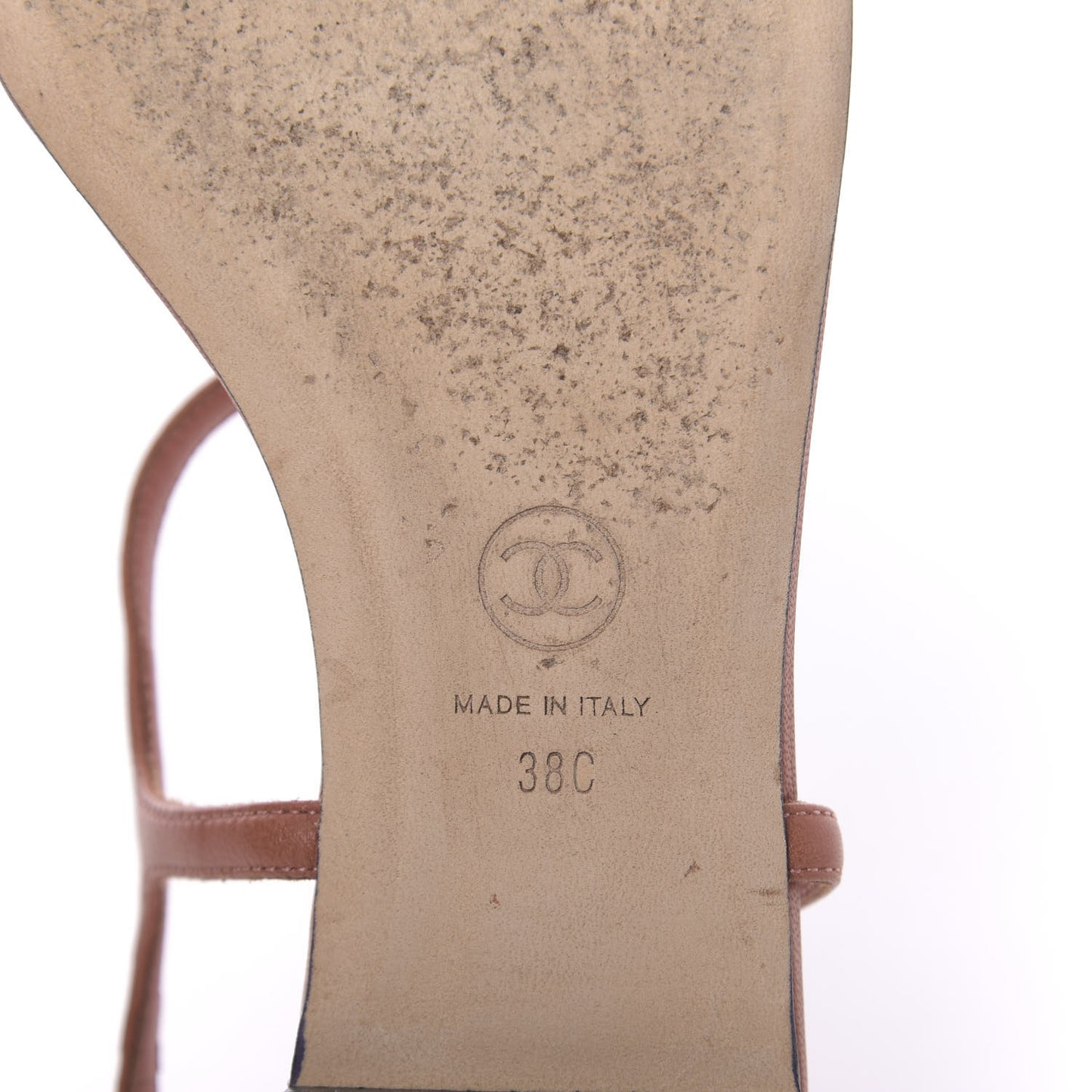 Lambskin Crystal Baguette CC Thong Sandals 38 Orange