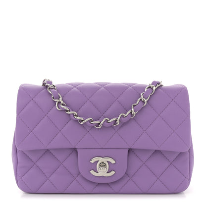Chanel Lambskin Quilted Mini Rectangular Flap Purple 1 of 10