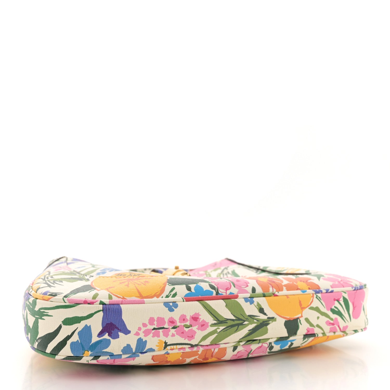 Gucci X KEN SCOTT New Shangai Calfskin Jardin D'Avril Floral Print Small Jackie 1961 Hobo Ivory Pink 4 of 12