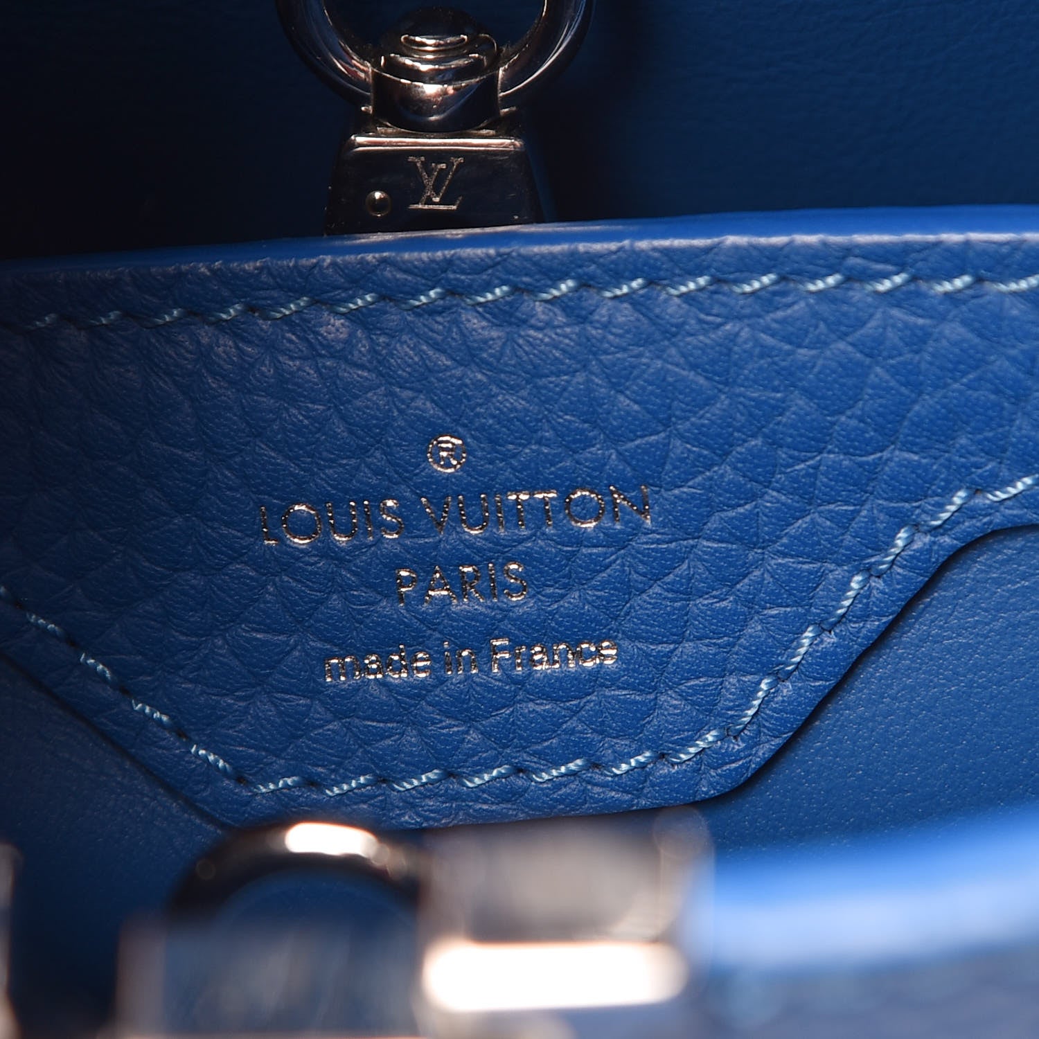 Louis Vuitton Taurillon Capucines BB Blue 7 of 9