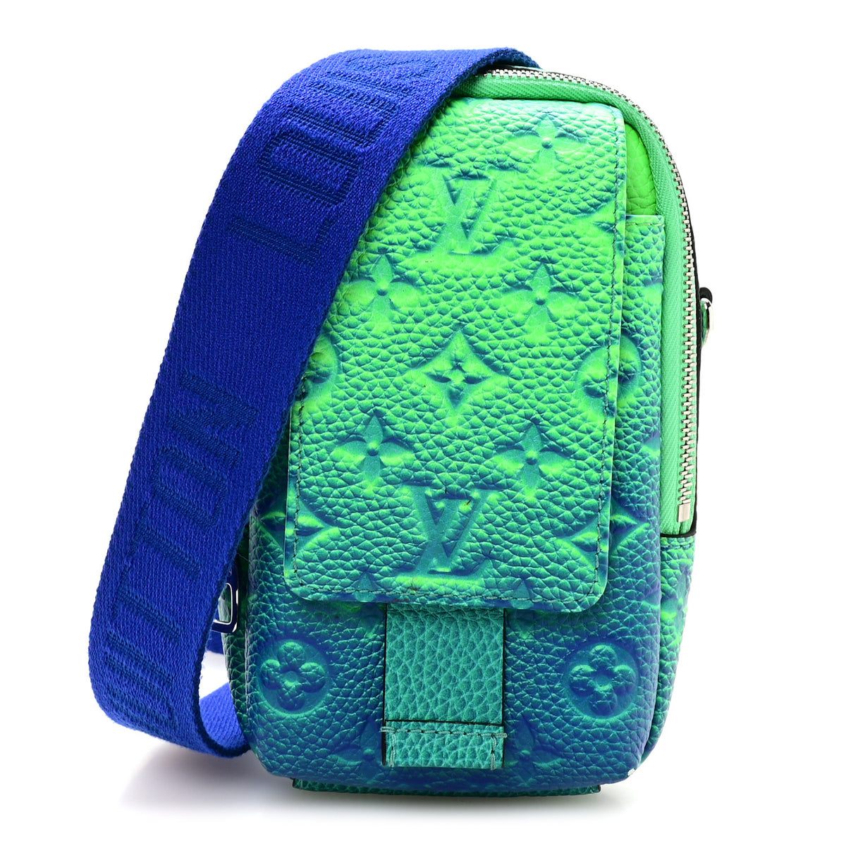 Taurillon Illusion Double Phone Case Bleu Vert