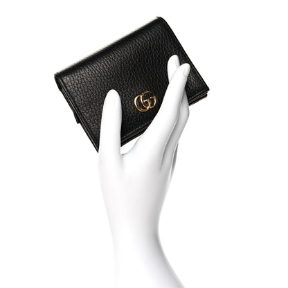 Gucci Pebbled Calfskin GG Marmont Card Case Black 2 of 9