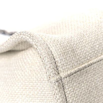 Chanel Woven Straw Raffia Medium Deauville Tote White Navy 9 of 12