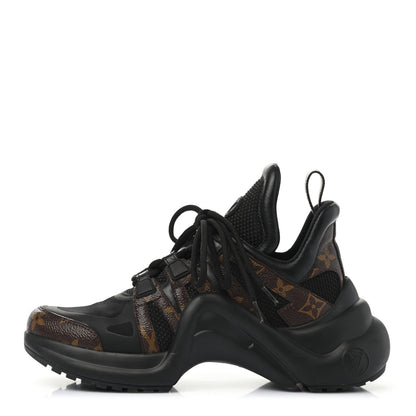 Louis Vuitton Calfskin Patent Monogram LV Archlight Sneakers 37 Black 1 of 7