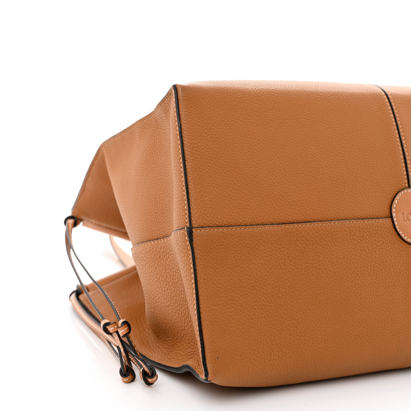Grained Calfskin Cushion Tote Tan