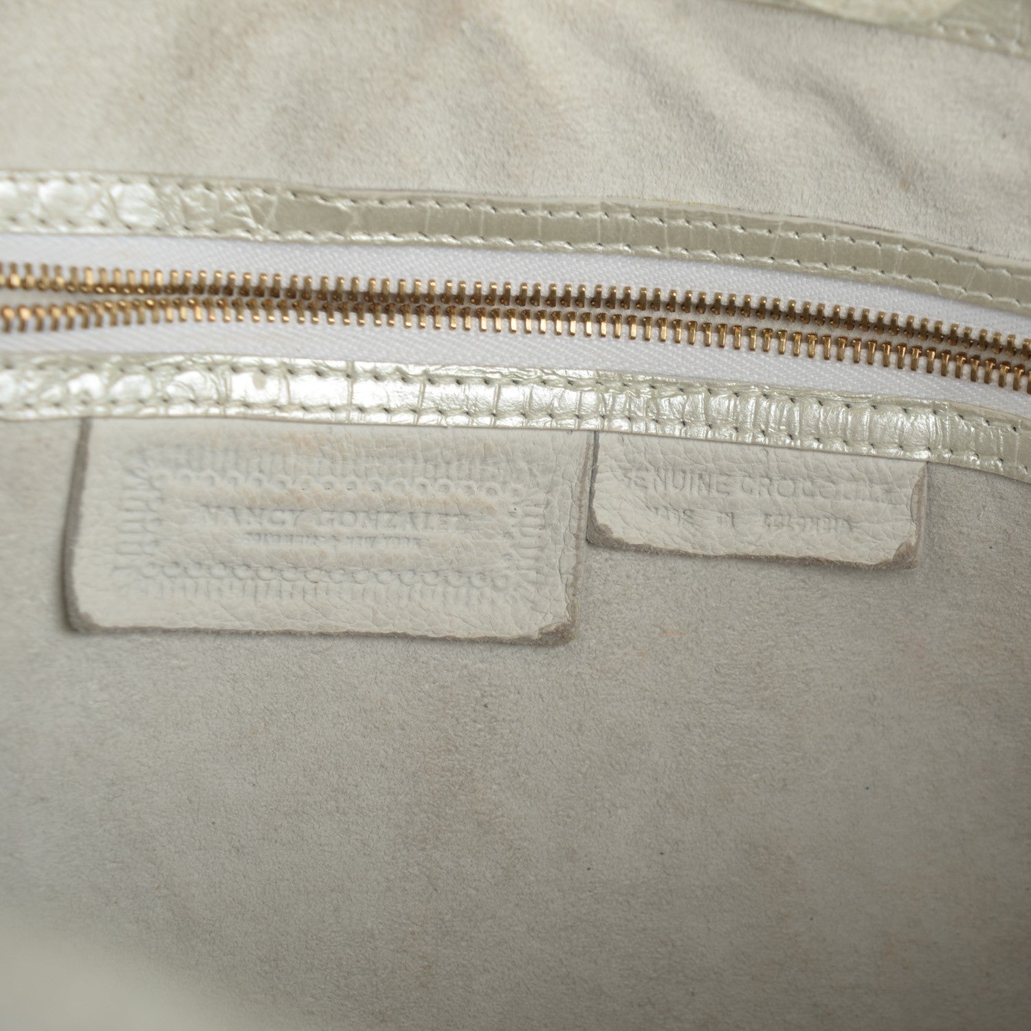 Nancy Gonzalez Crocodile Top Handle Bag Silver 9 of 11