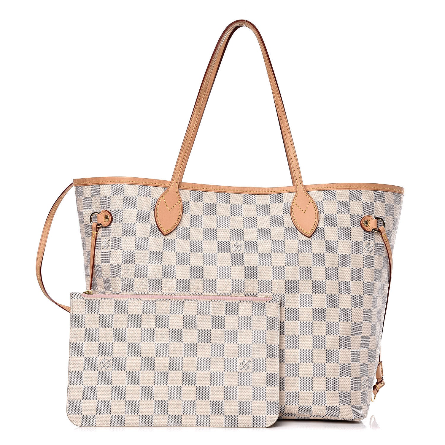Louis Vuitton Damier Azur Neo Neverfull MM Rose Ballerine 1 of 10