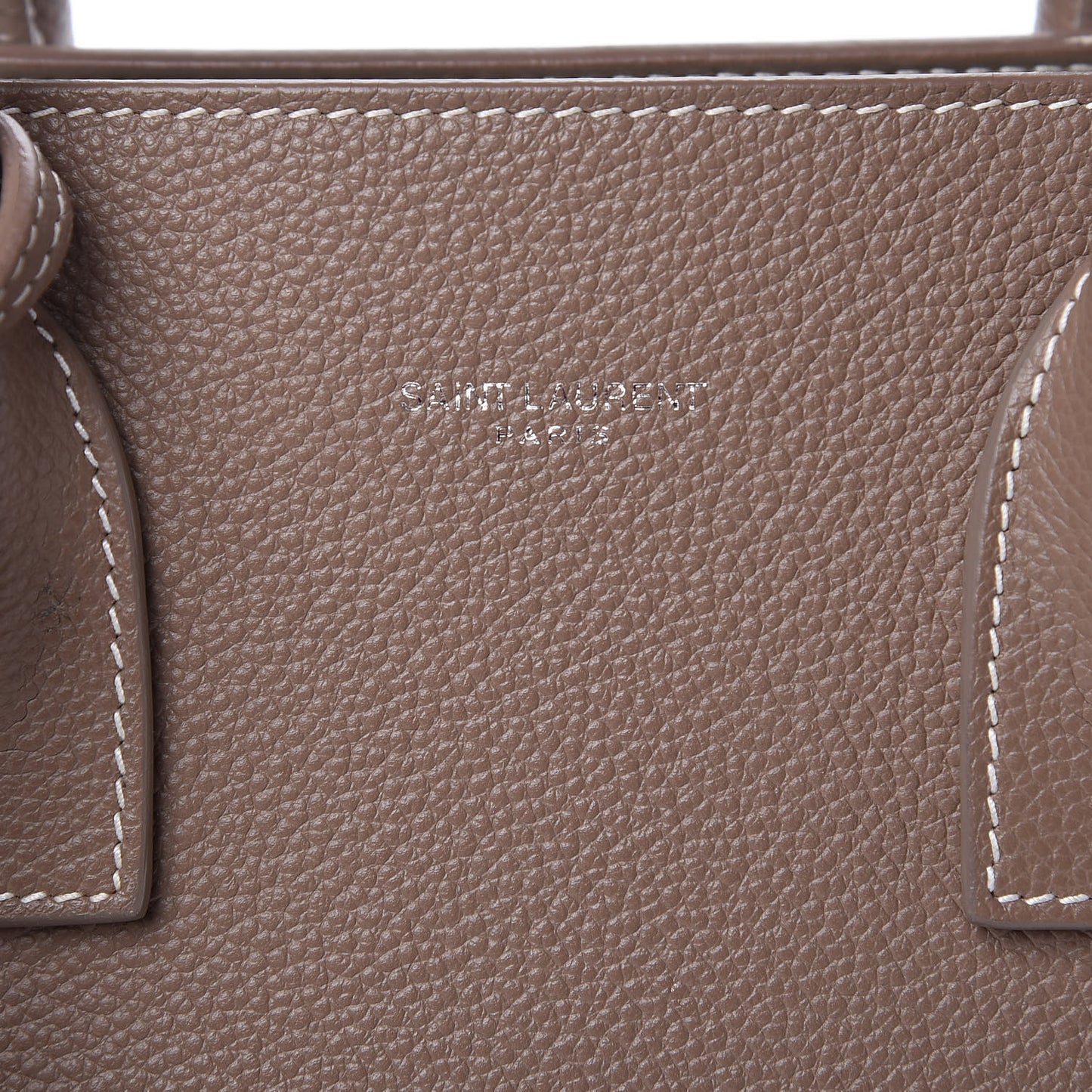 Grained Calfskin Topstich Baby Sac De Jour Taupe