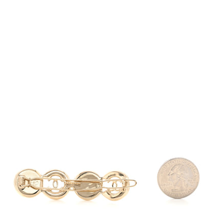 Chanel Pearl Coco CC Hair Clip Barrette Gold 2 of 3
