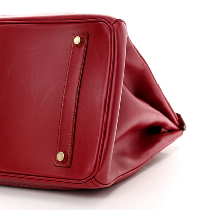 Hermes Tadelakt Ghillies Birkin 35 Rubis 10 of 20