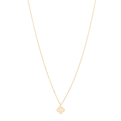 Van Cleef & Arpels 18K Yellow Gold Mother of Pearl Sweet Alhambra Pendant Necklace 1 of 4