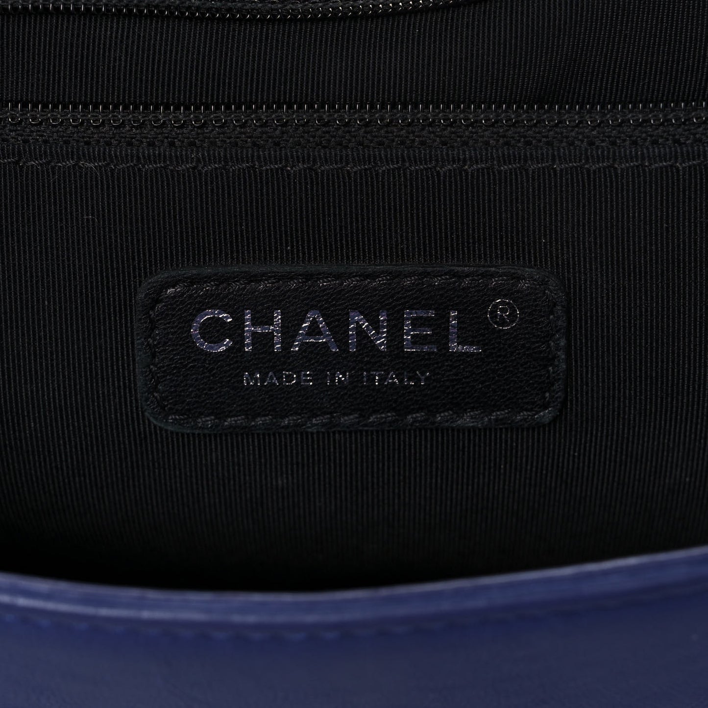 Calfskin Quilted Large Boy Flap Blue