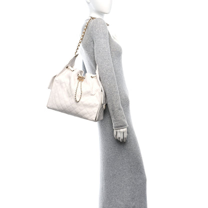 Chanel Caviar Quilted Medium Chanel 25 Handbag White 2 of 11