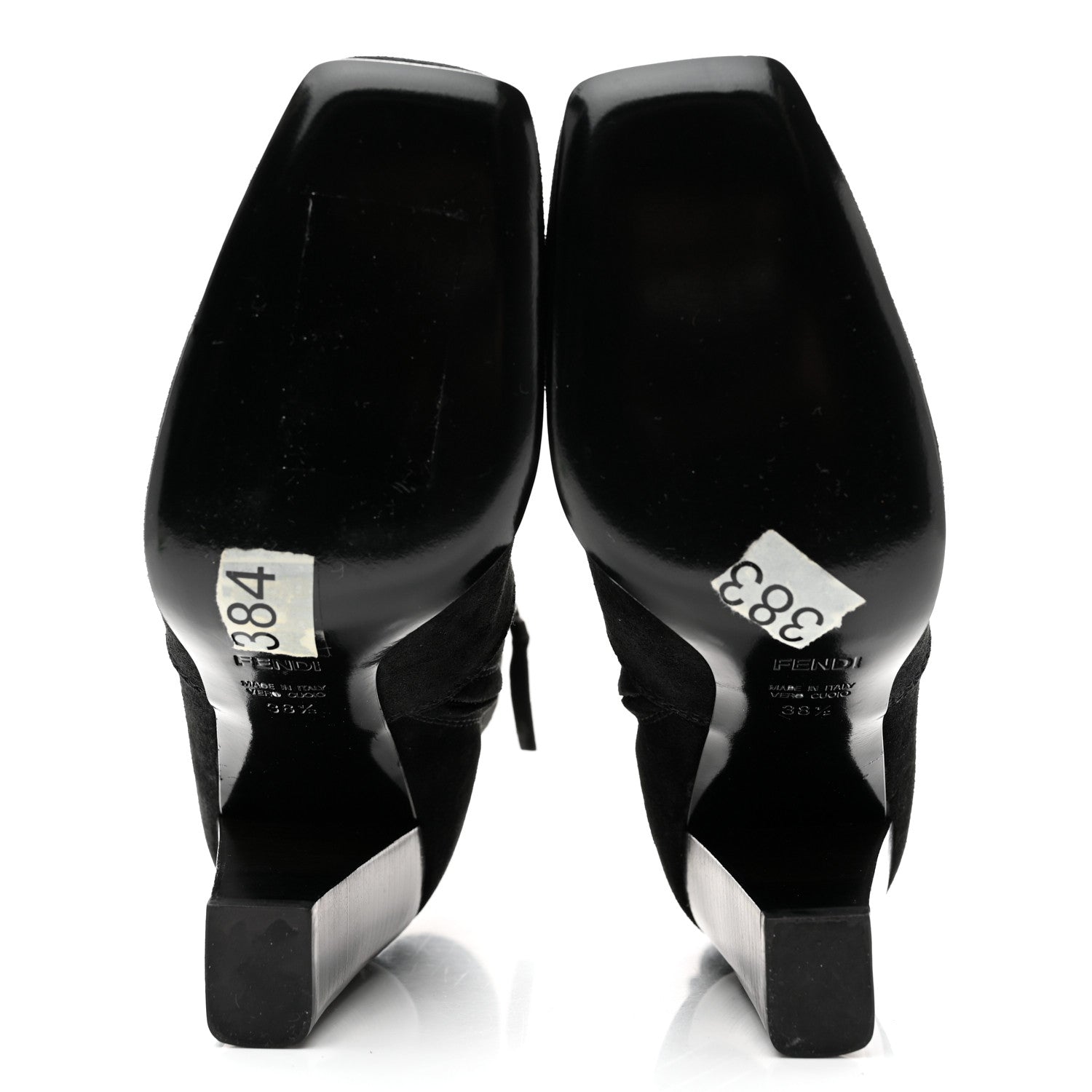 Fendi Suede Ankle Boots 38.5 Black 5 of 12