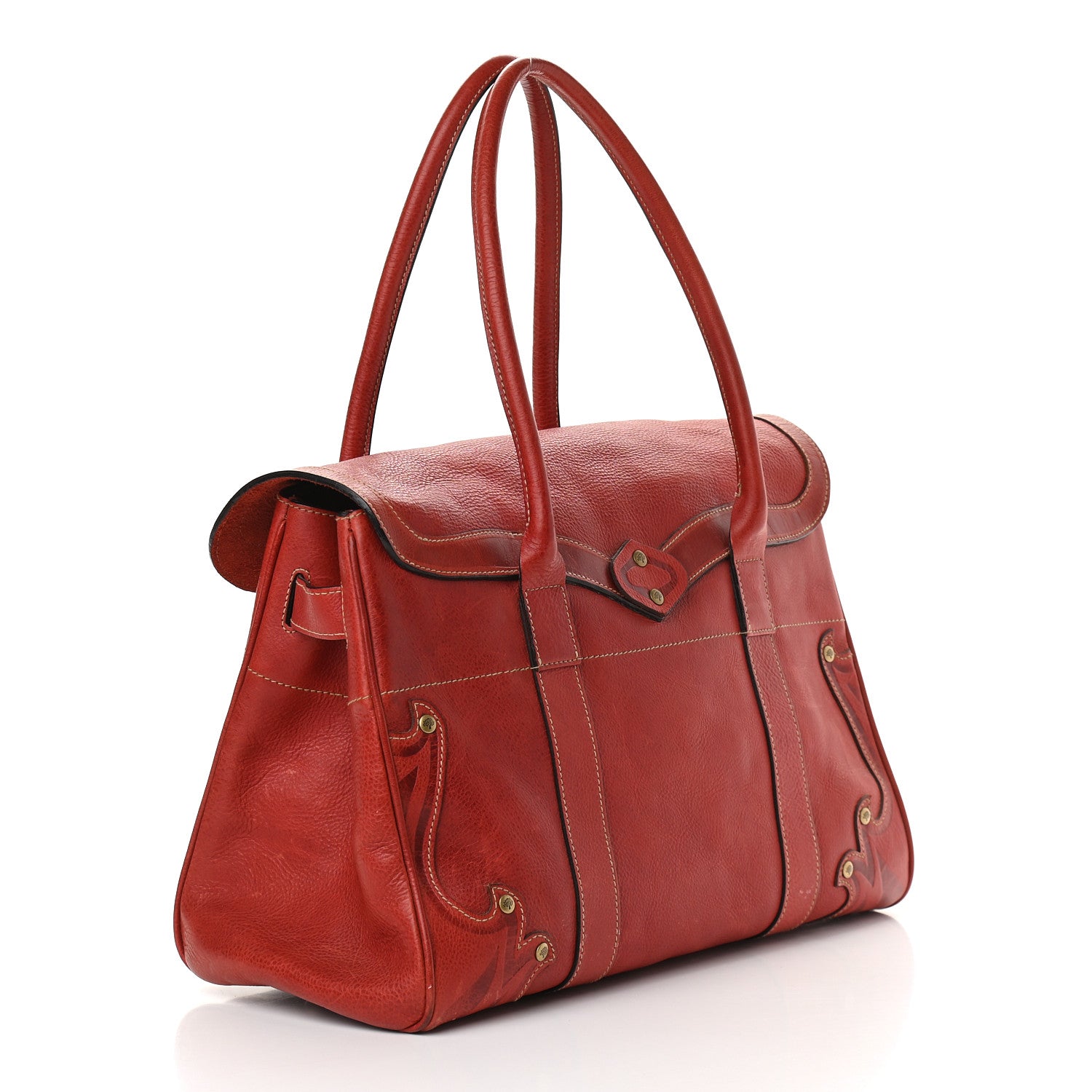 Mulberry Grained Calfskin Tooled Darwin Bayswater Red 2 of 8