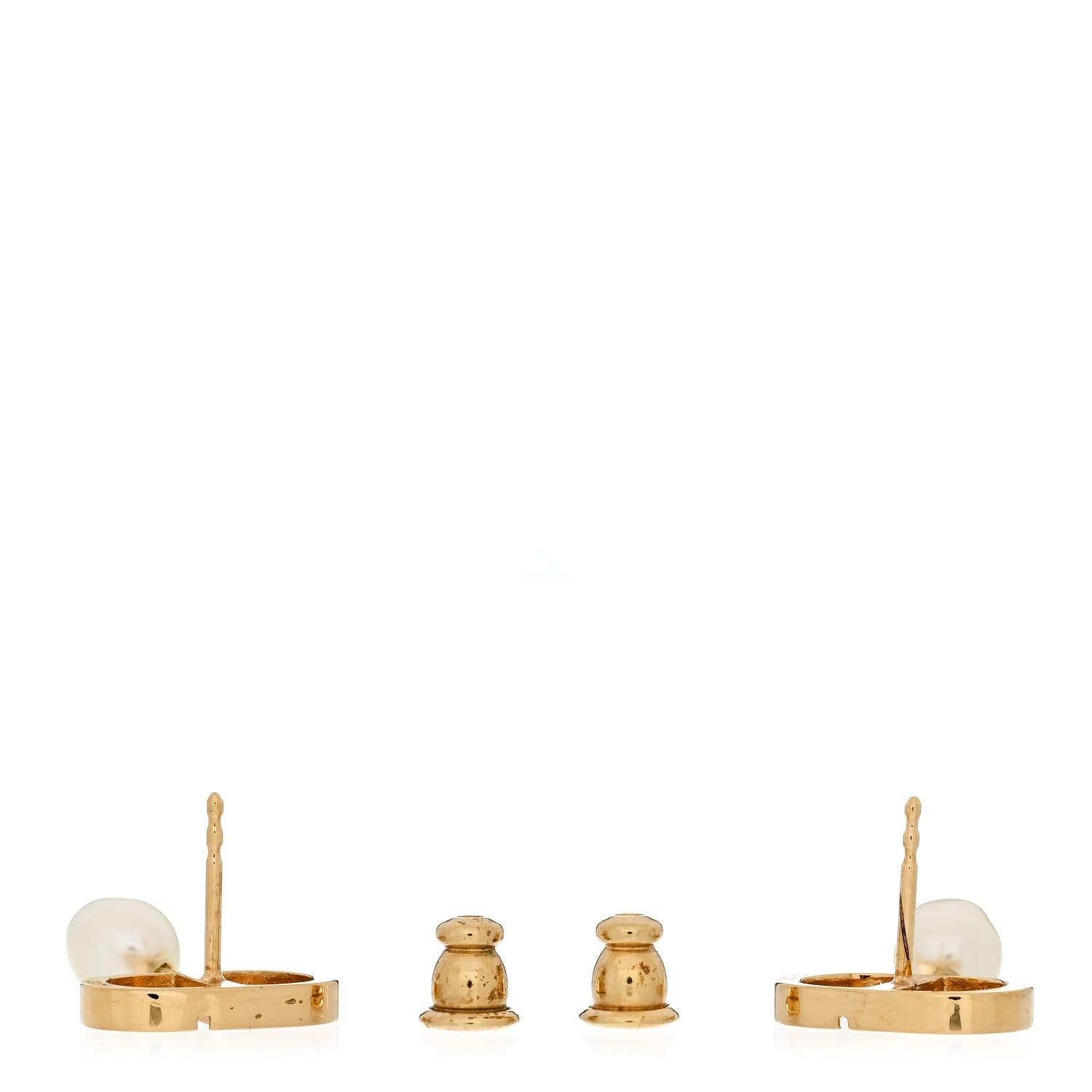 Christian Dior Pearl Petit CD Earrings Gold 3 of 5