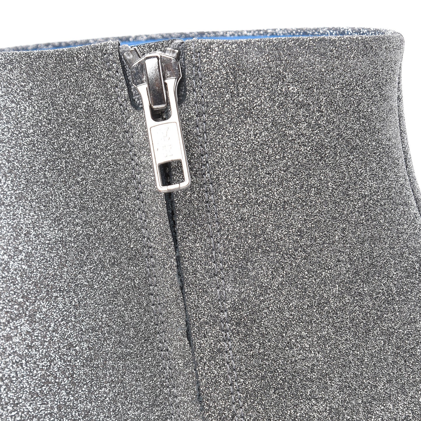 Calfskin Glitter Short 40mm Extreme Pointed Toe Knife Booties 36 Silver Hardware