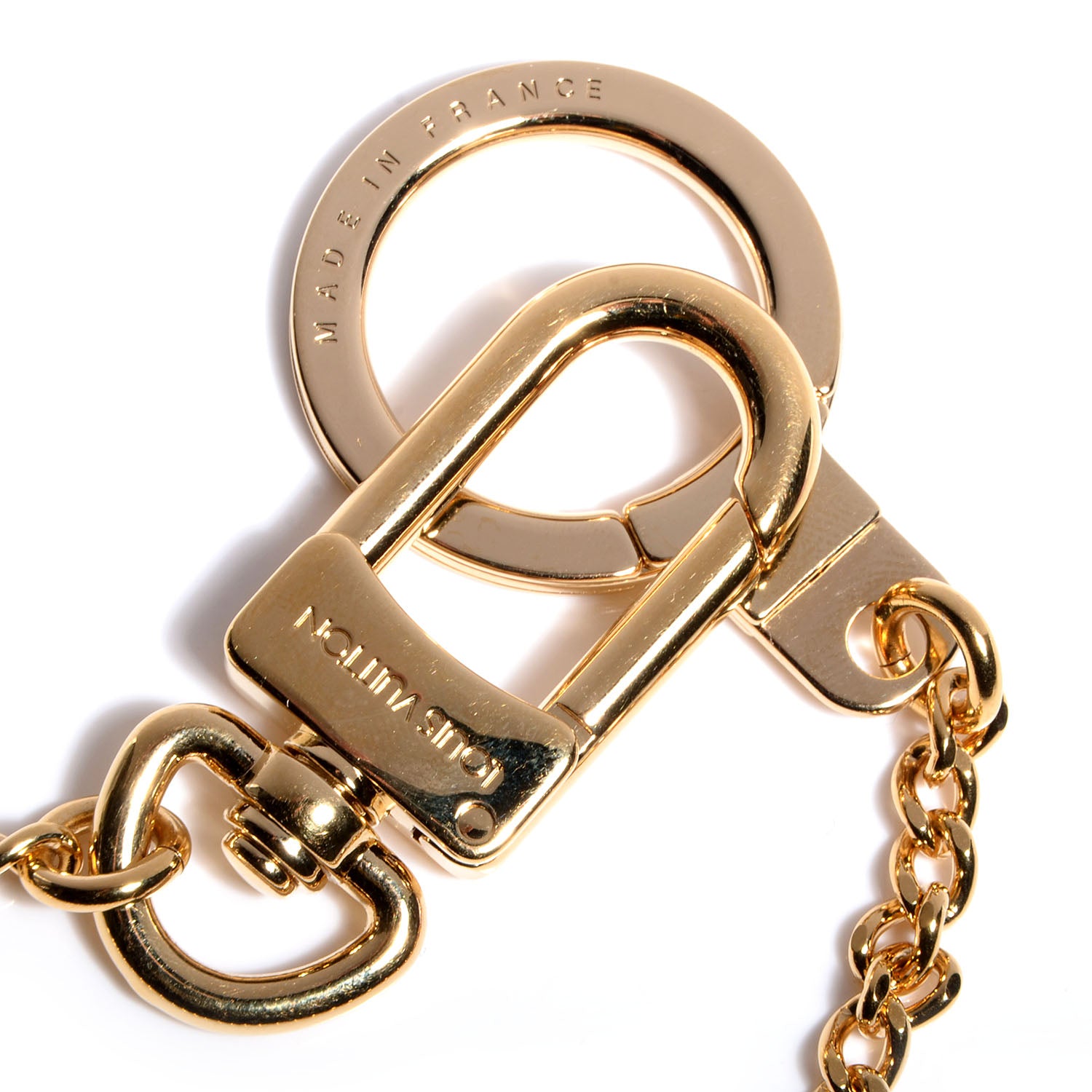Louis Vuitton Metal Pochette Extender Key Ring Chain Gold 3 of 4
