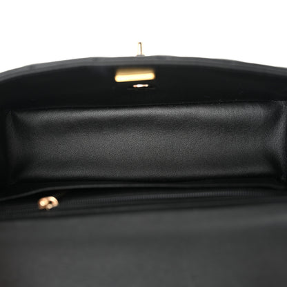 Chanel Lambskin Quilted Mini Top Handle Rectangular Flap Black 5 of 11