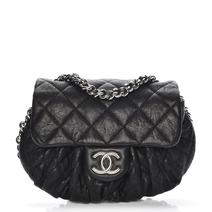Chanel Washed Lambskin Quilted Mini Chain Around Flap Black 1 of 8