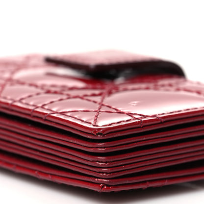 Christian Dior Patent Cannage Lady Dior 5-Gusset Card Holder Scarlet 10 of 11