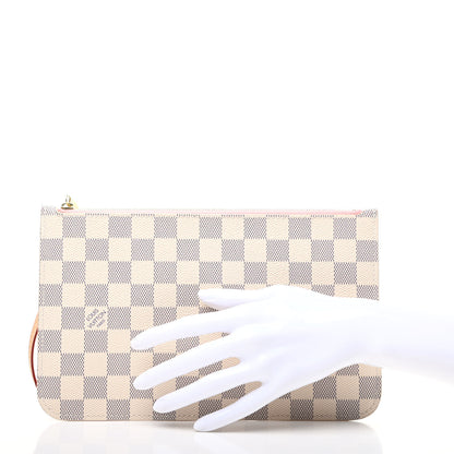 Louis Vuitton Damier Azur Neverfull MM GM Pochette Rose Ballerine 2 of 6