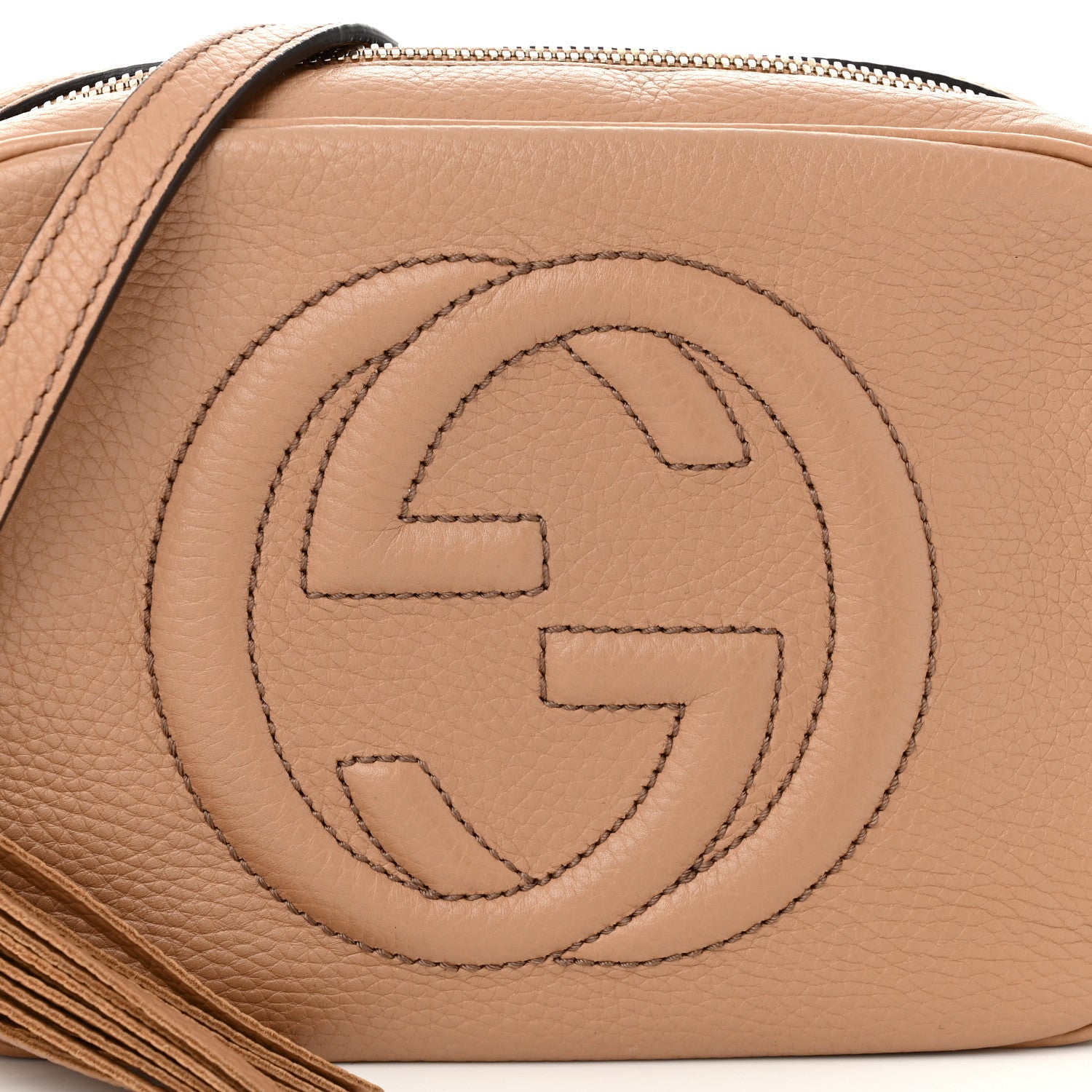 Gucci Pebbled Calfskin Small Soho Disco Bag Camelia 8 of 10