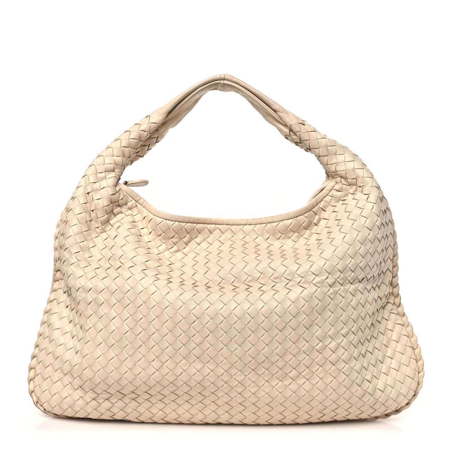 Nappa Intrecciato Large Belly Veneta Hobo White