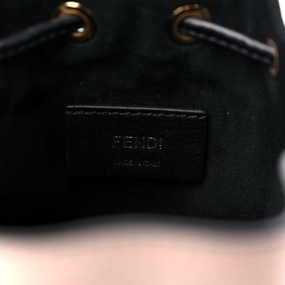 Fendi Vitello Fluffy Grace F is Fendi Logo Embossed Mini Mon Tresor Bucket Bag Rosa Quarzo Black 6 of 9