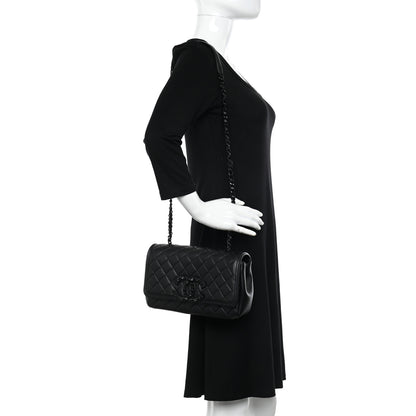 Chanel Lambskin Quilted Medium CC Filigree Flap Black 2 of 12