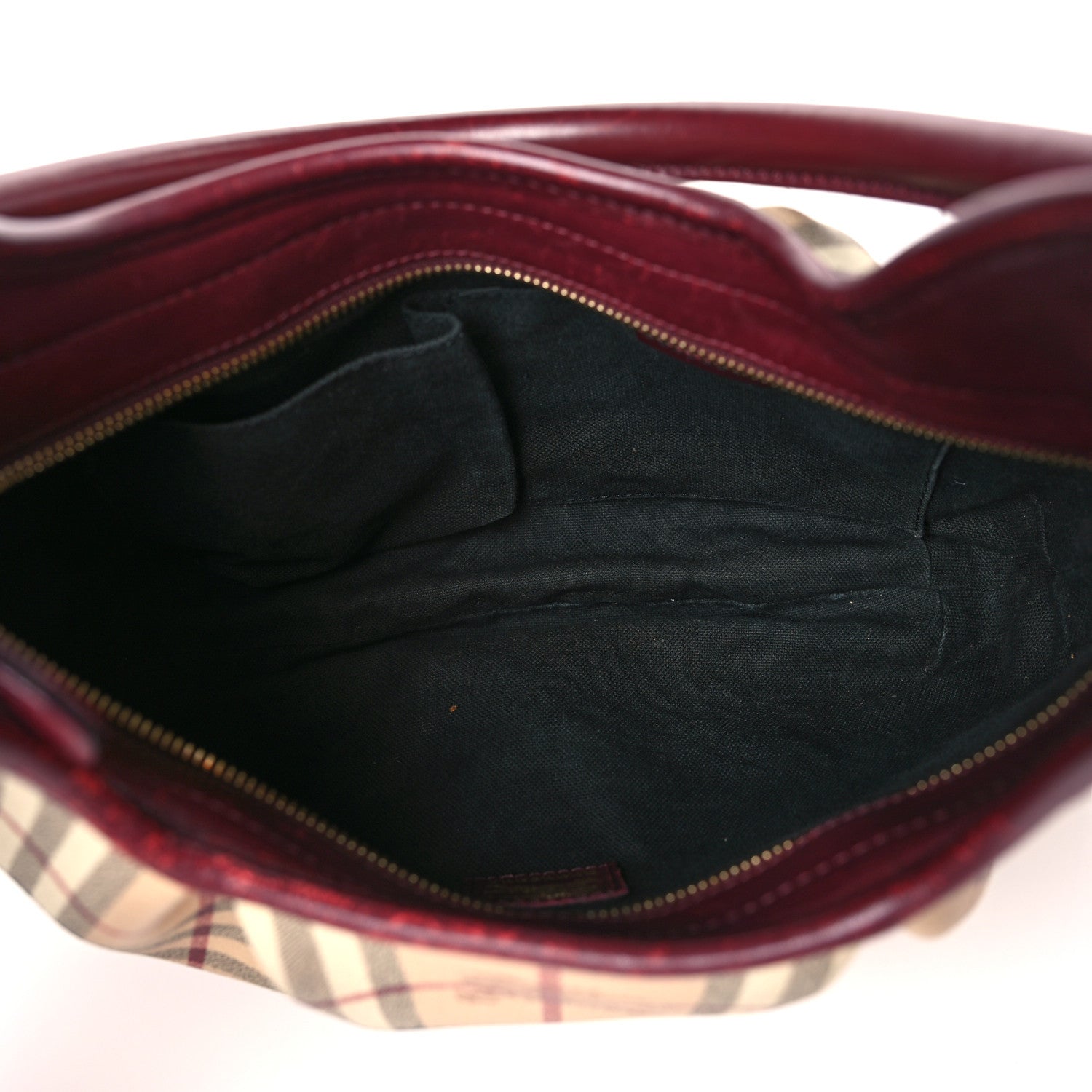 Burberry Haymarket Check Small Brooklyn Hobo Burgundy 5 of 14
