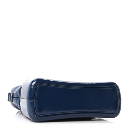 Chanel Patent Goatskin Quilted Medium Gabrielle Hobo Blue 4 of 10