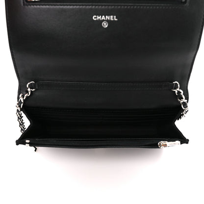 Chanel Suede Cocostellar Wallet on Chain WOC Black 5 of 11