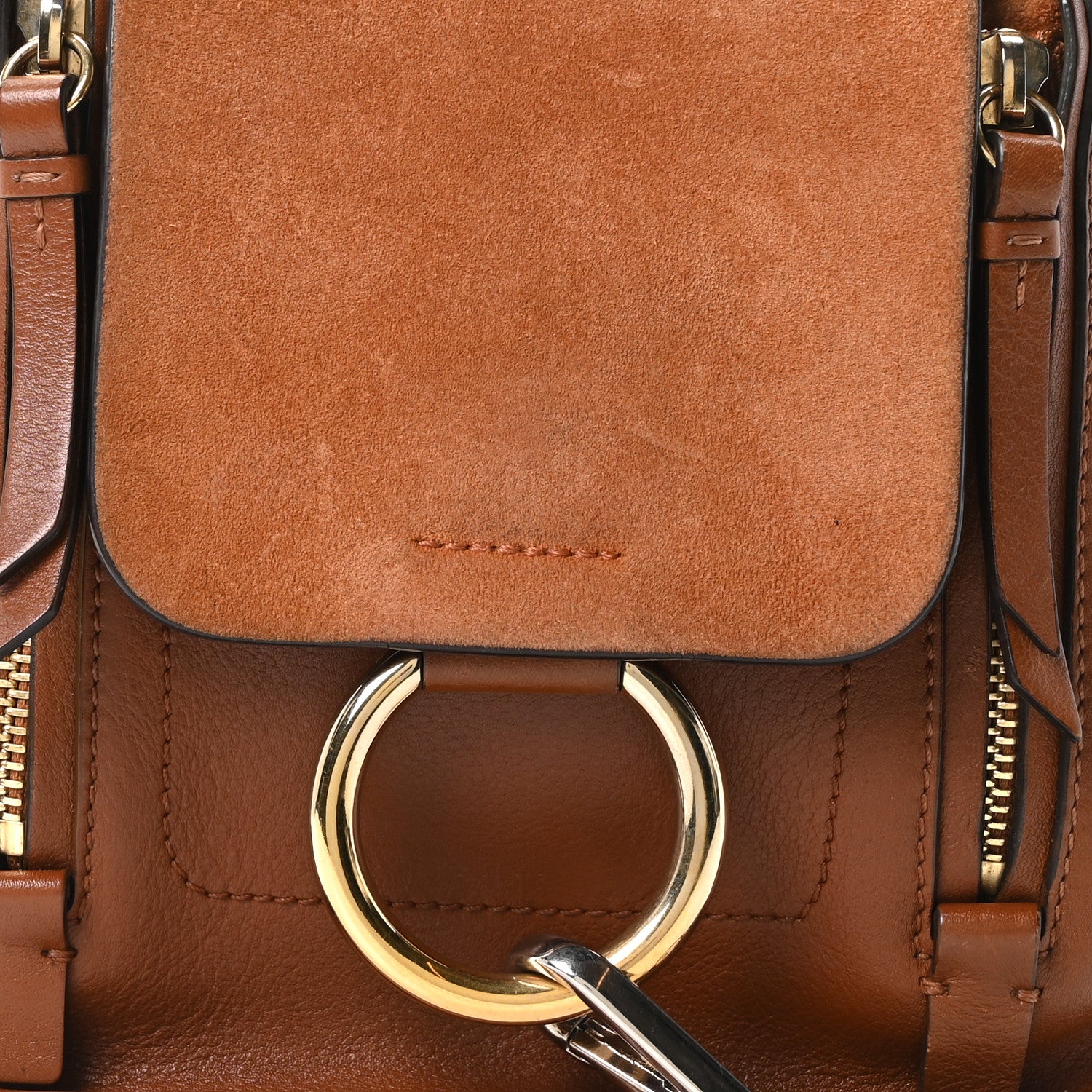 Chloe Suede Calfskin Mini Faye Backpack Tan 8 of 10