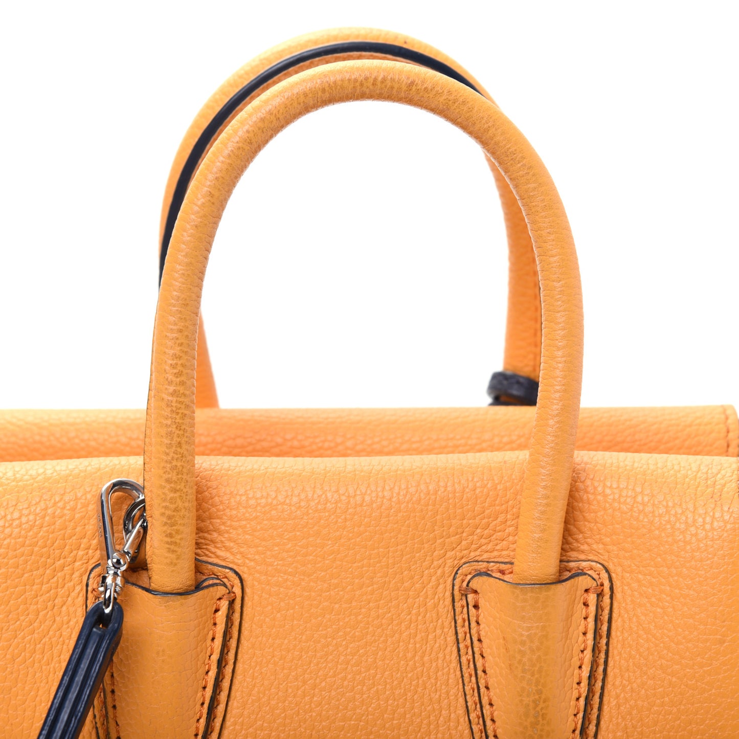 Grained Calfskin Bi-Color Mini Milla Tote Yellow Black