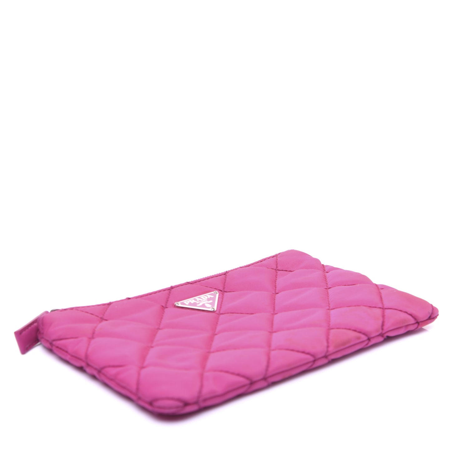 Nylon Tessuto Impuntu Pouch Fuxia