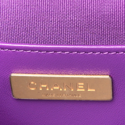Chanel Shiny Lambskin Quilted Mini Cocodoc Top Handle Bag Purple 6 of 11