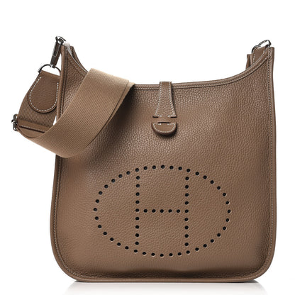 Hermes Taurillon Clemence Evelyne III PM Etoupe 1 of 9