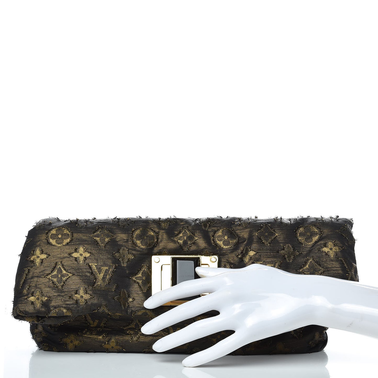 Lurex Quilted Monogram Altair Clutch Bronze