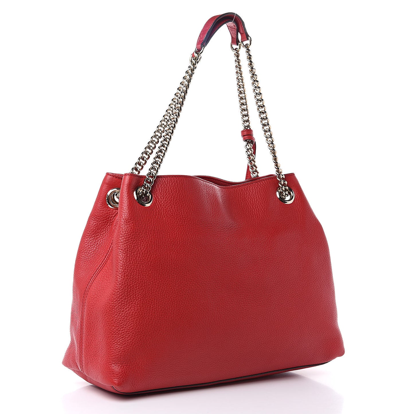 Pebbled Calfskin Medium Soho Chain Shoulder Bag Tabasco Red