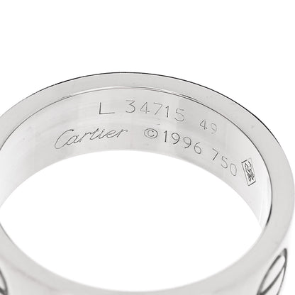 Cartier 18K White Gold 5.5mm LOVE Ring 49 4.75 4 of 4
