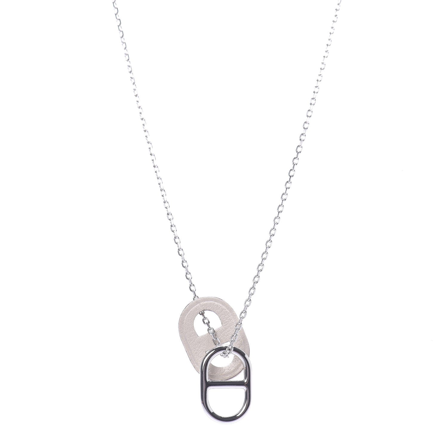 Hermes Swift O'Maillon Pendant Necklace White 1 of 7